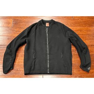 NEW Mens Small NIKE Sportswear Tech Knit Bomber Coat Jacket 832178 010 Black